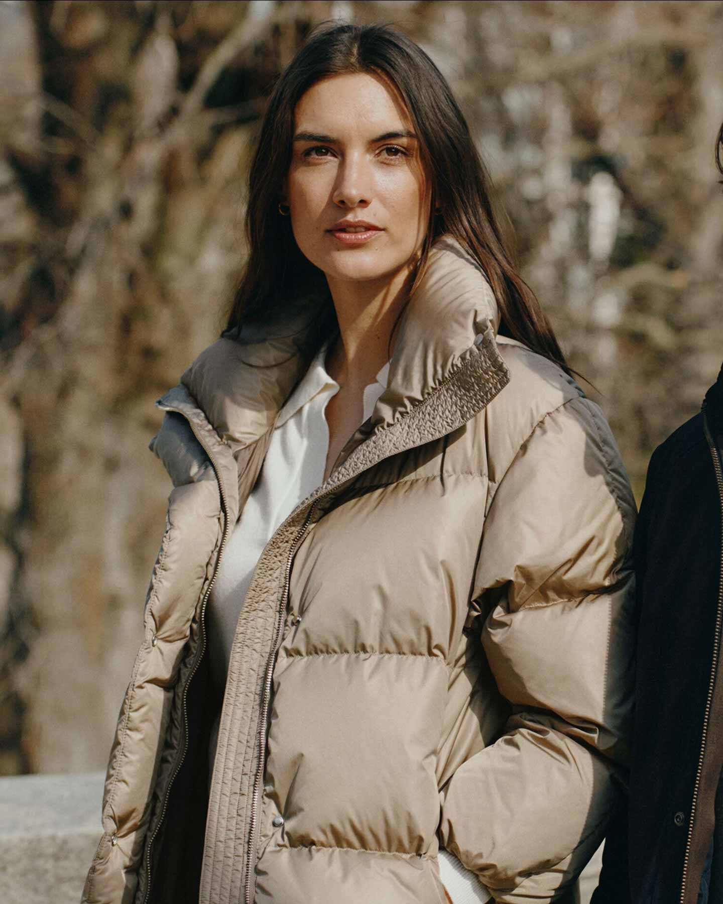 Woman wearing GANT puffer jacket