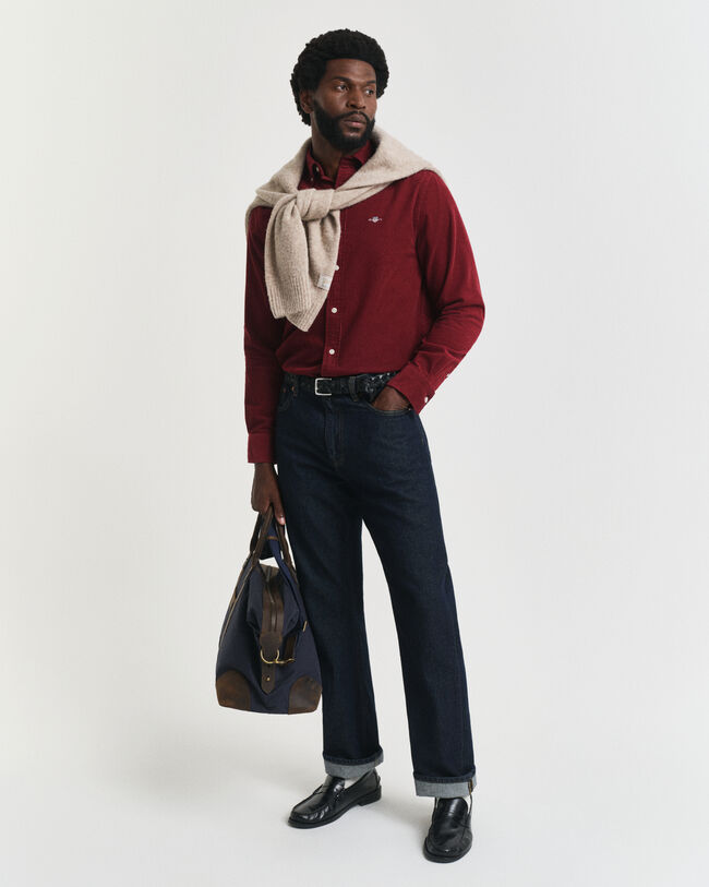 Regular Fit hemd van katoencorduroy