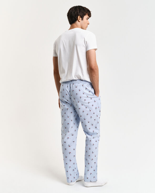 Pantalon de pyjama en coton Oxford imprimé ski