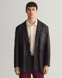 Veste blazer ultra-ample en cuir
