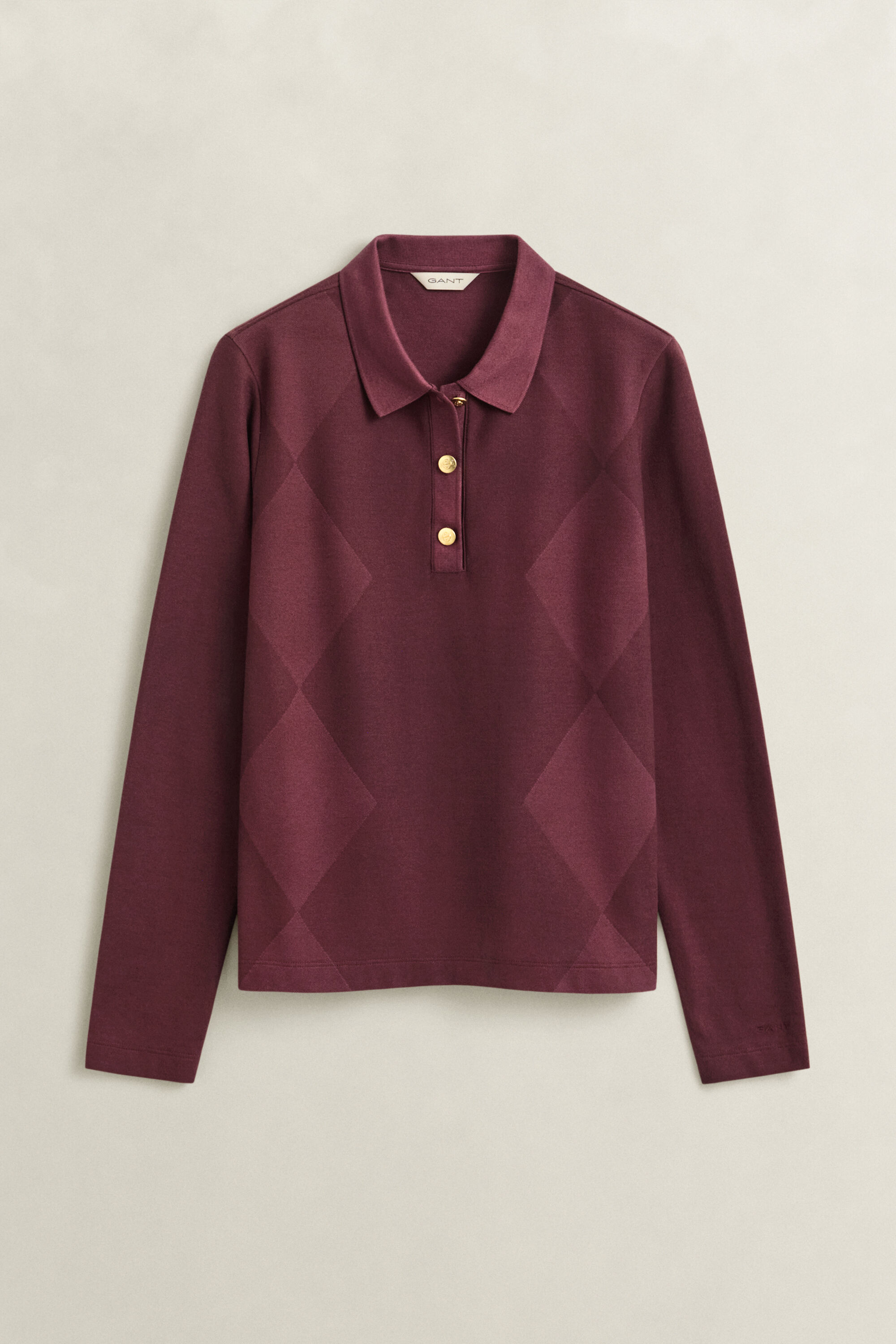 Polo à manches longues et motif argyle