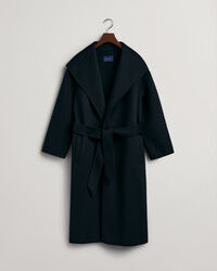 Met de hand gestikte jas met ceintuur