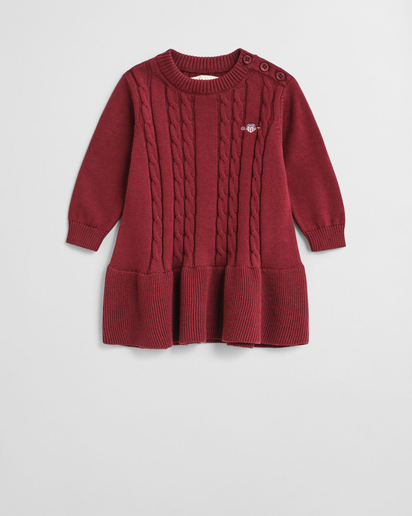 Robe en maille de coton à torsades Bébé Fille