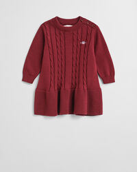 Robe en maille de coton à torsades Bébé Fille