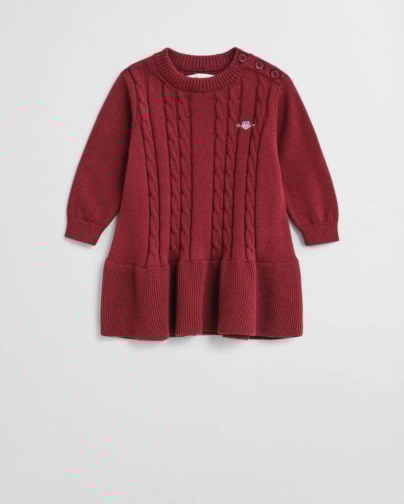 Robe en maille de coton à torsades Bébé Fille