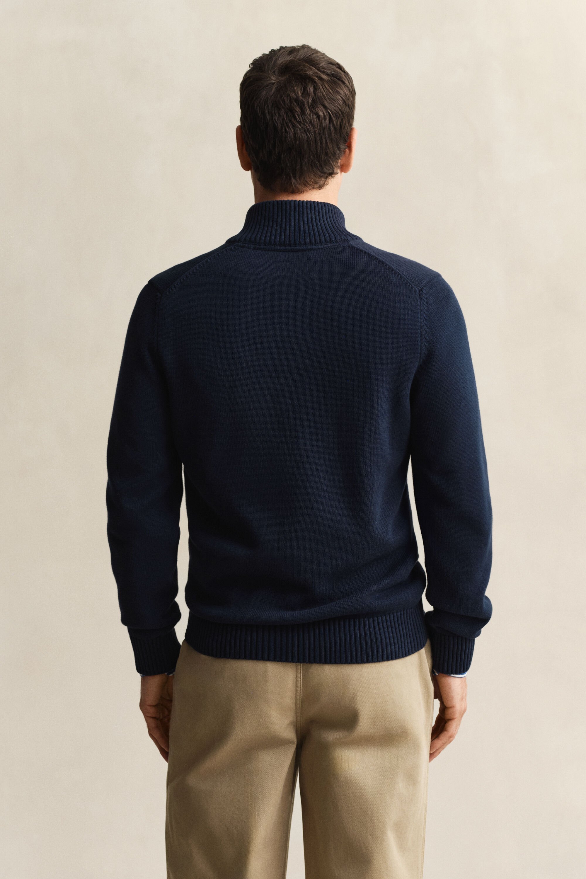 Pull en coton décontracté à demi-zip