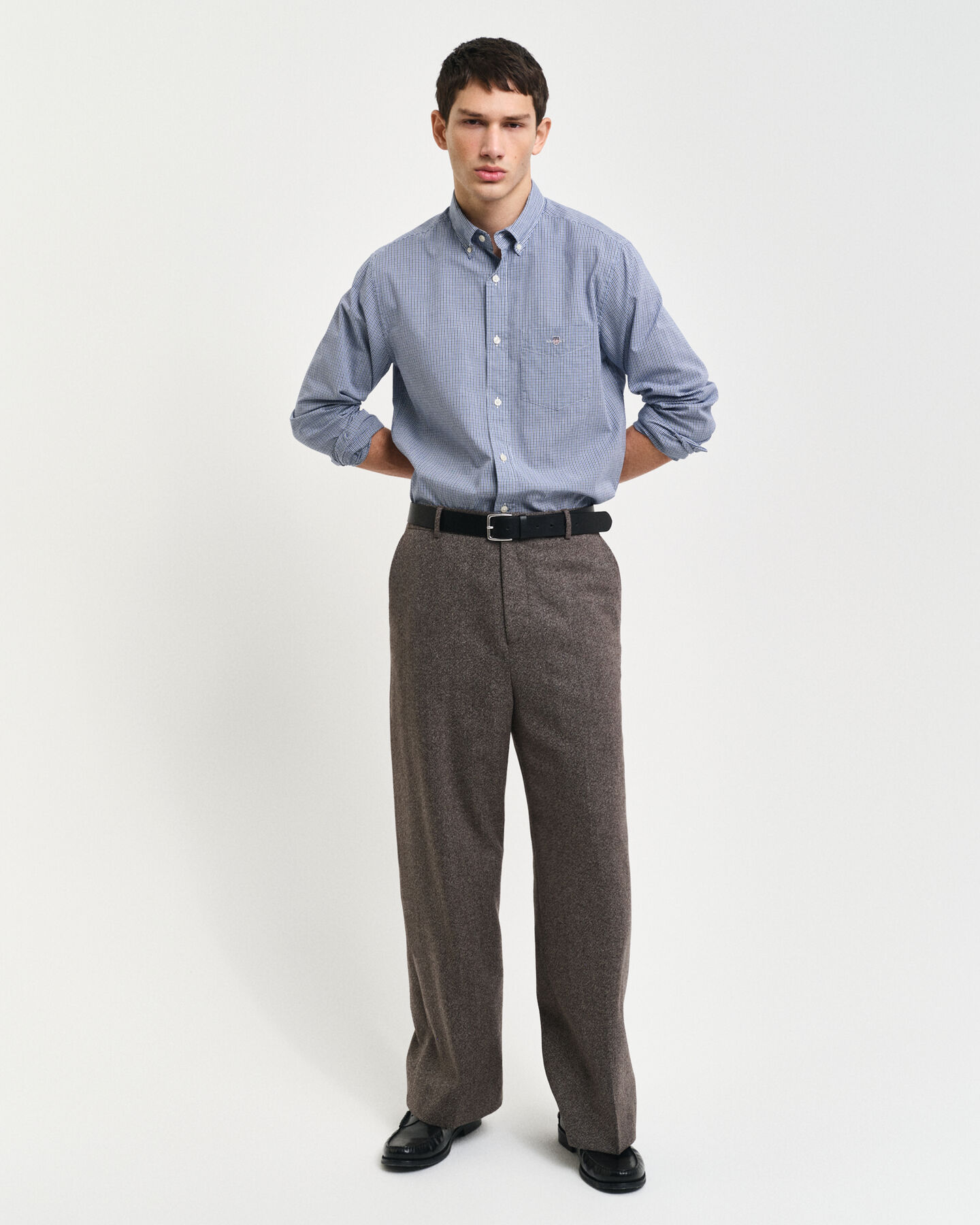 Regular Fit poplin hemd met Gingham-ruitje