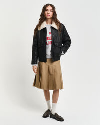 Jupe chino pliss&eacute;e