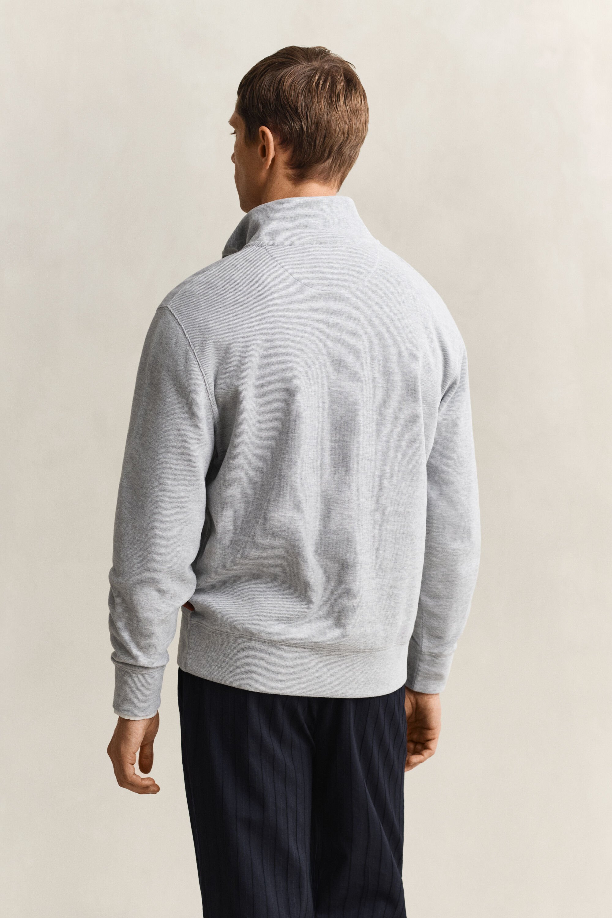 Sacker Rib sweatshirt met korte rits