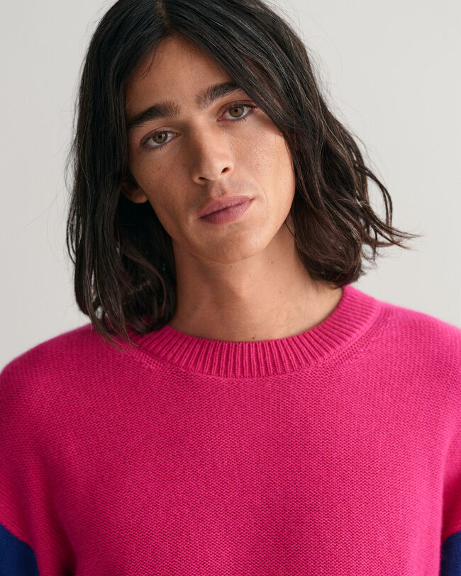 Pull ras du cou à rayures en dégradé