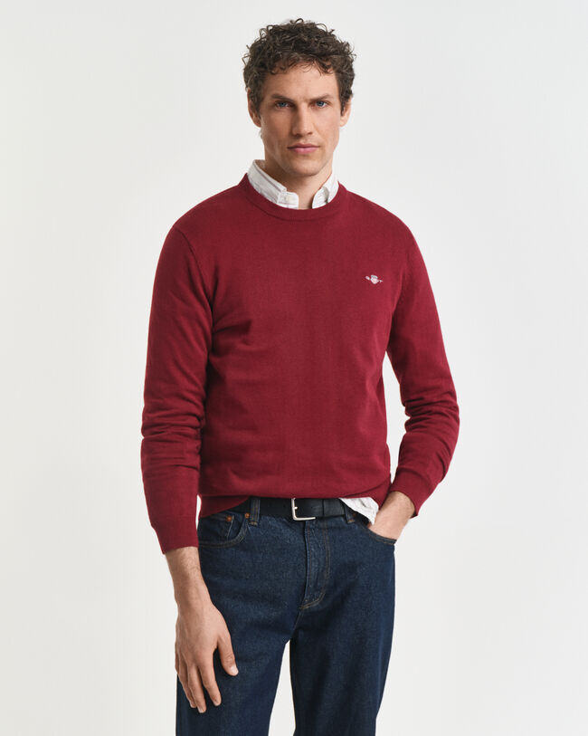 Pull col rond en coton classique