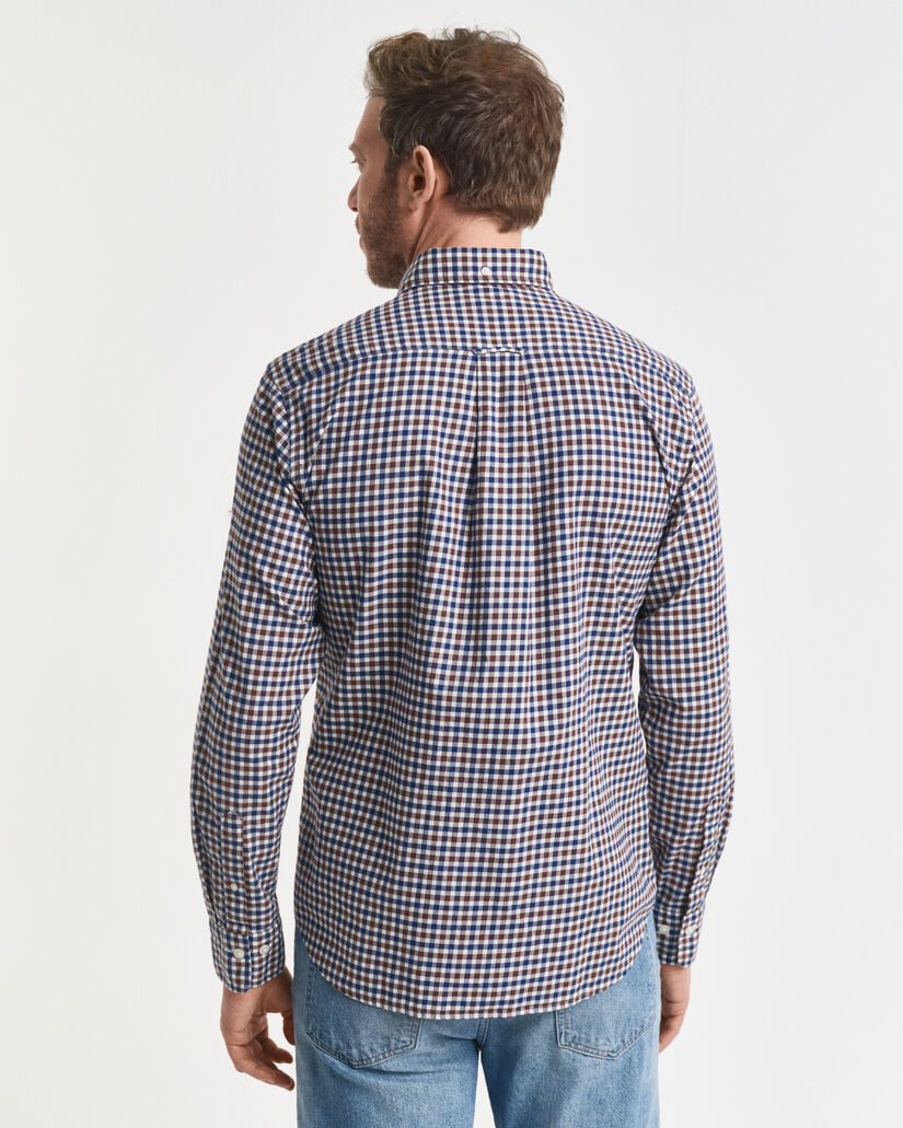 Regular Fit hemd van keperstof met Gingham-ruitje