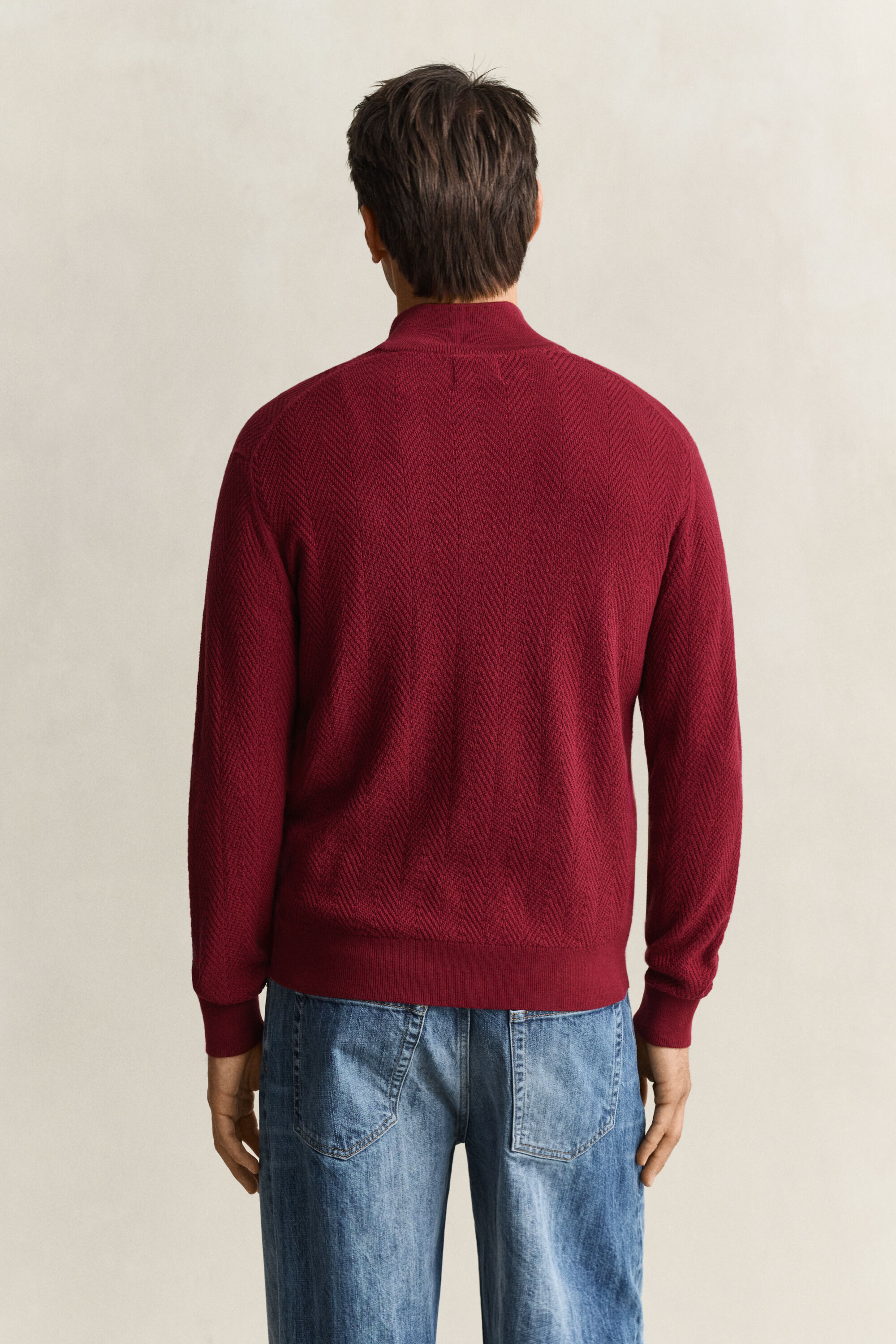 Pull à demi-zip avec chevrons
