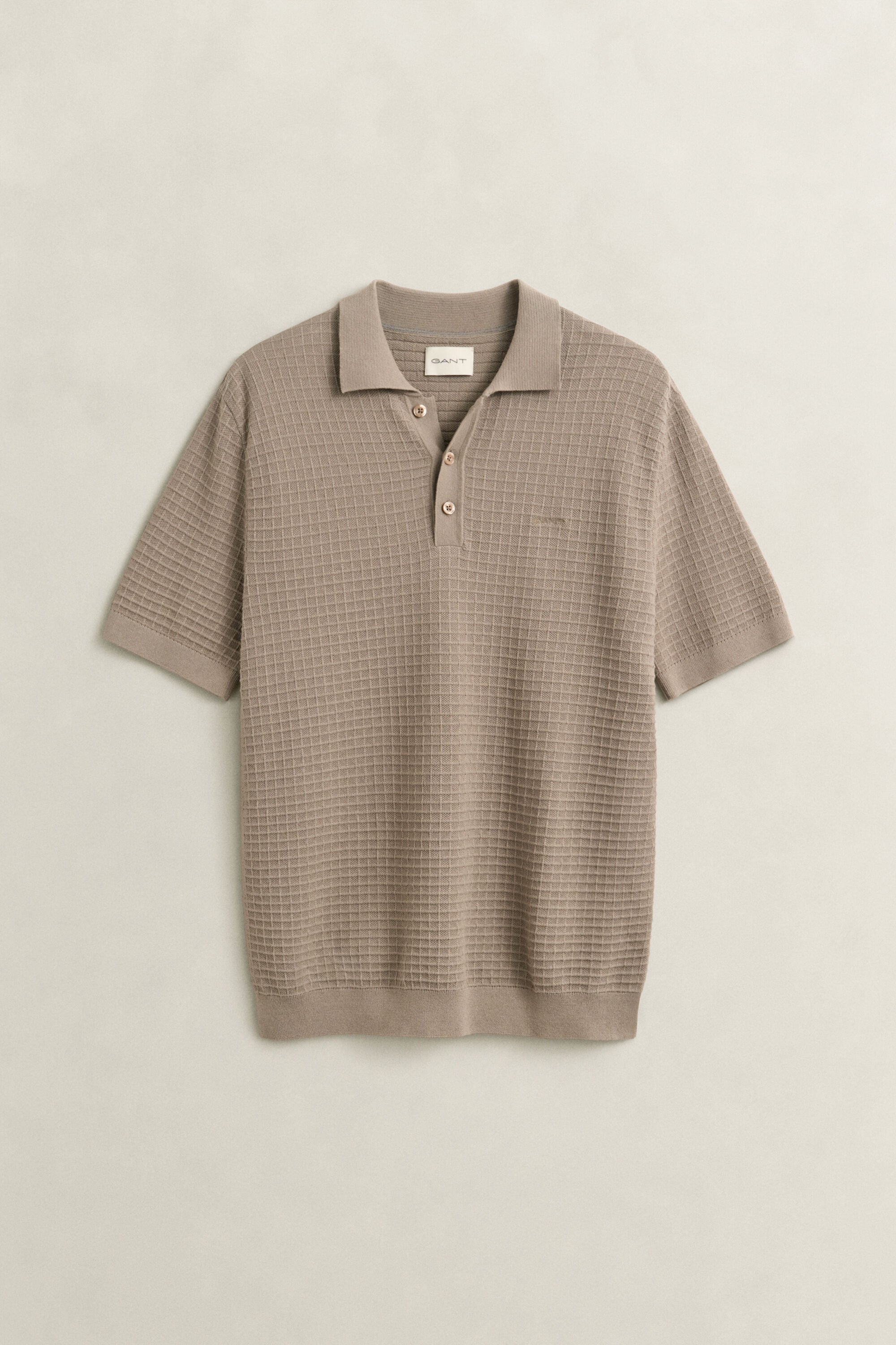 Pull façon polo texturé