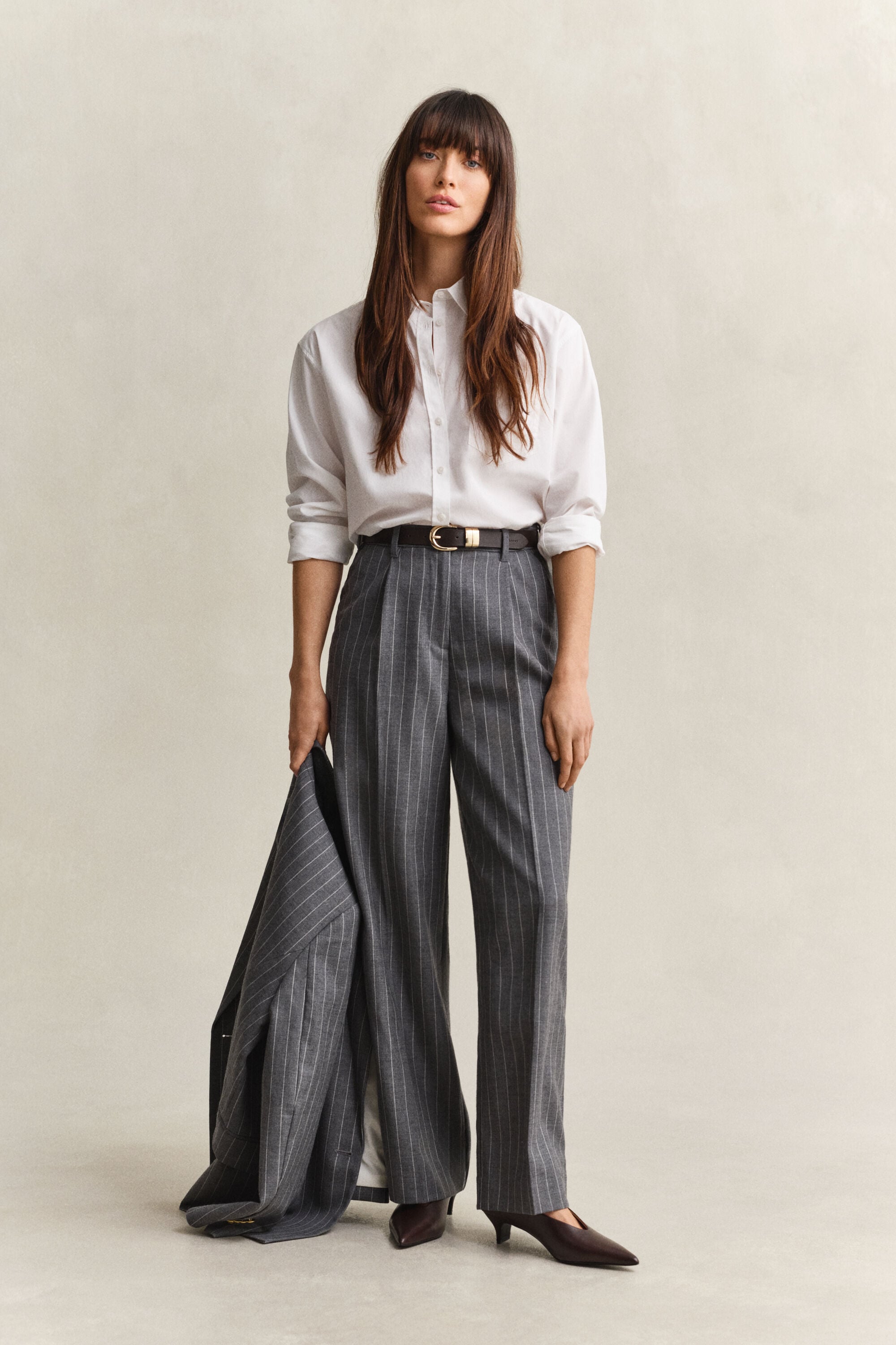 Pantalon en laine à rayures tennis