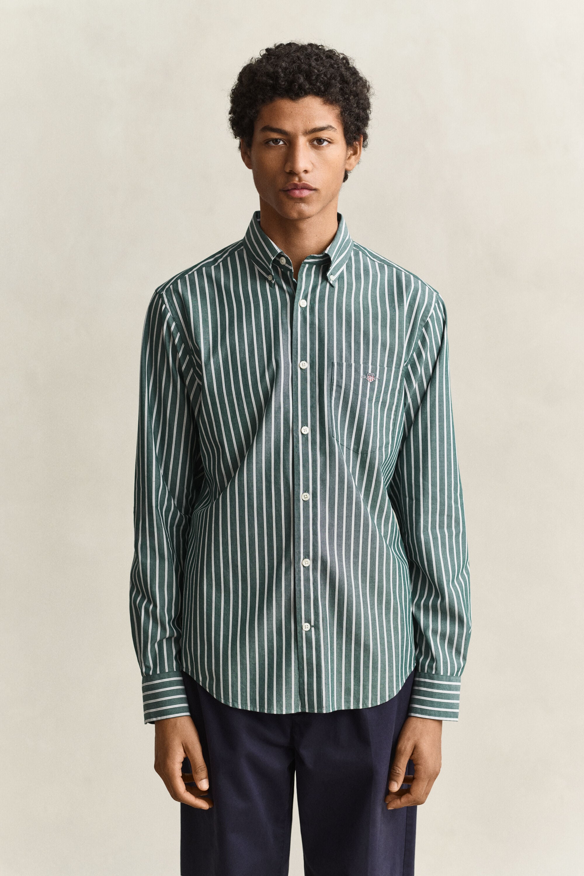 Poplin hemd met strepen