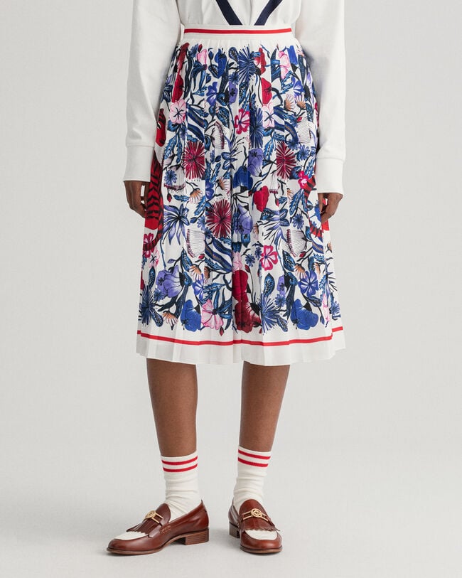 Tiger Floral Pleated Skirt