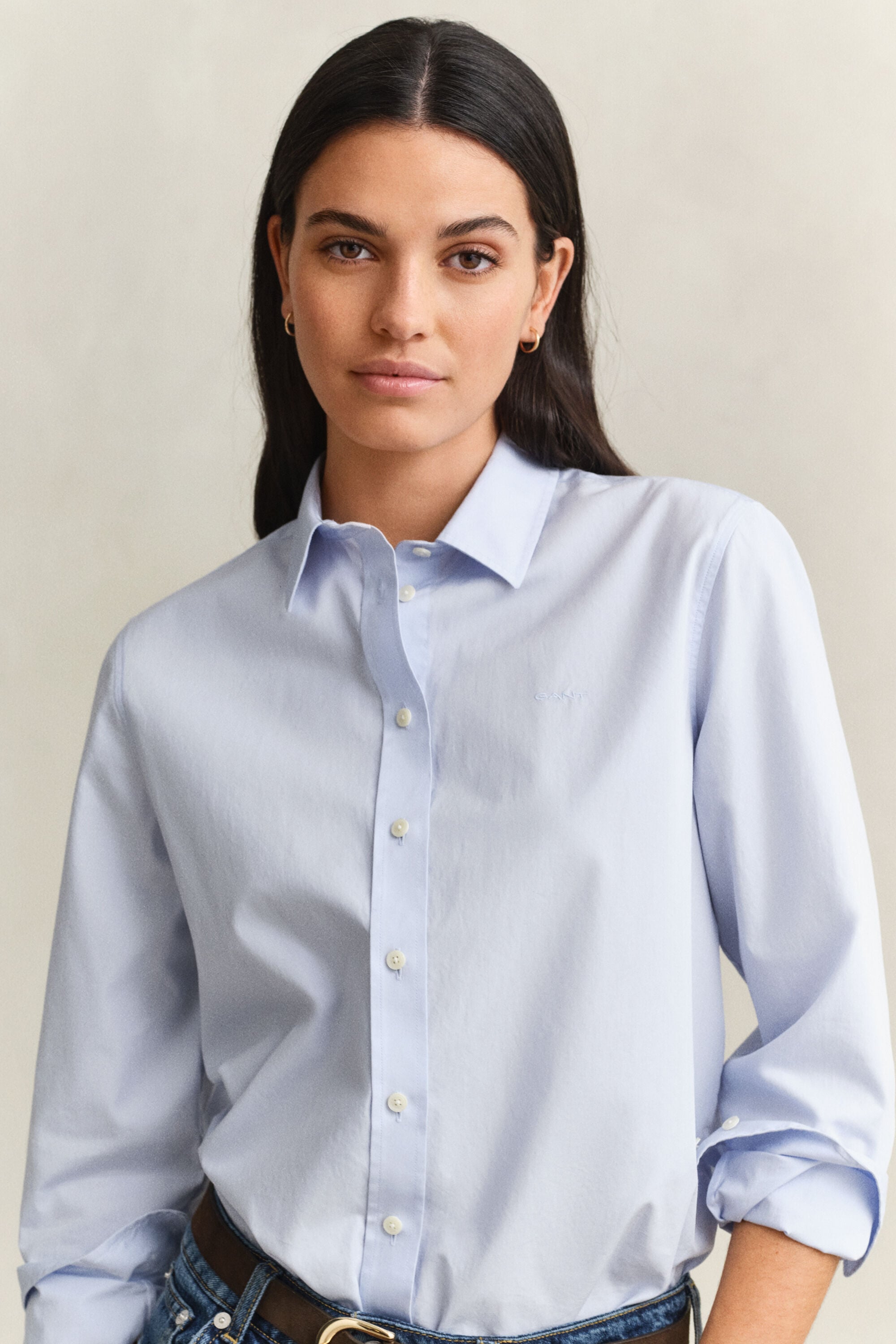 Chemise coupe regular en popeline classique