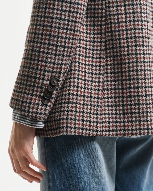 Veste blazer regular fit à motif pied-de-poule