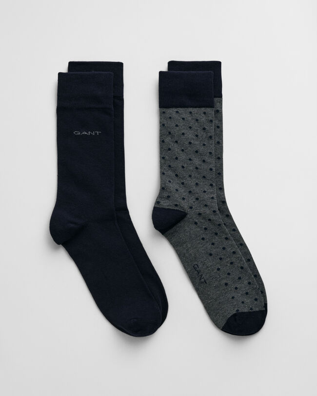 Lot de 2 paires de chaussettes unies et à pois