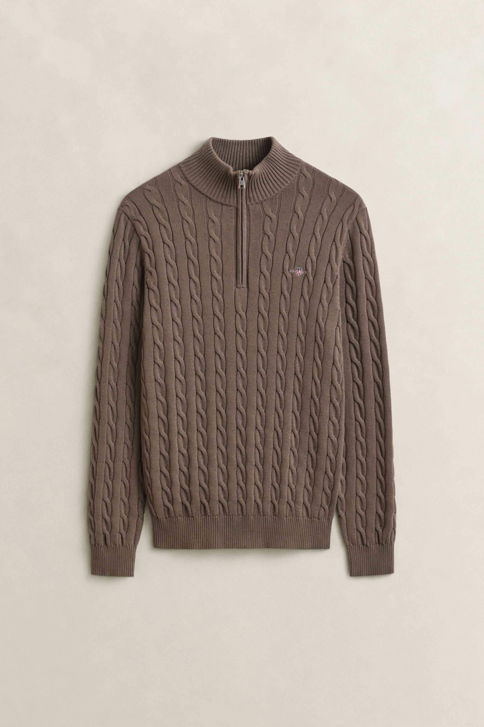 Pull à demi-zip en maille de coton torsadée