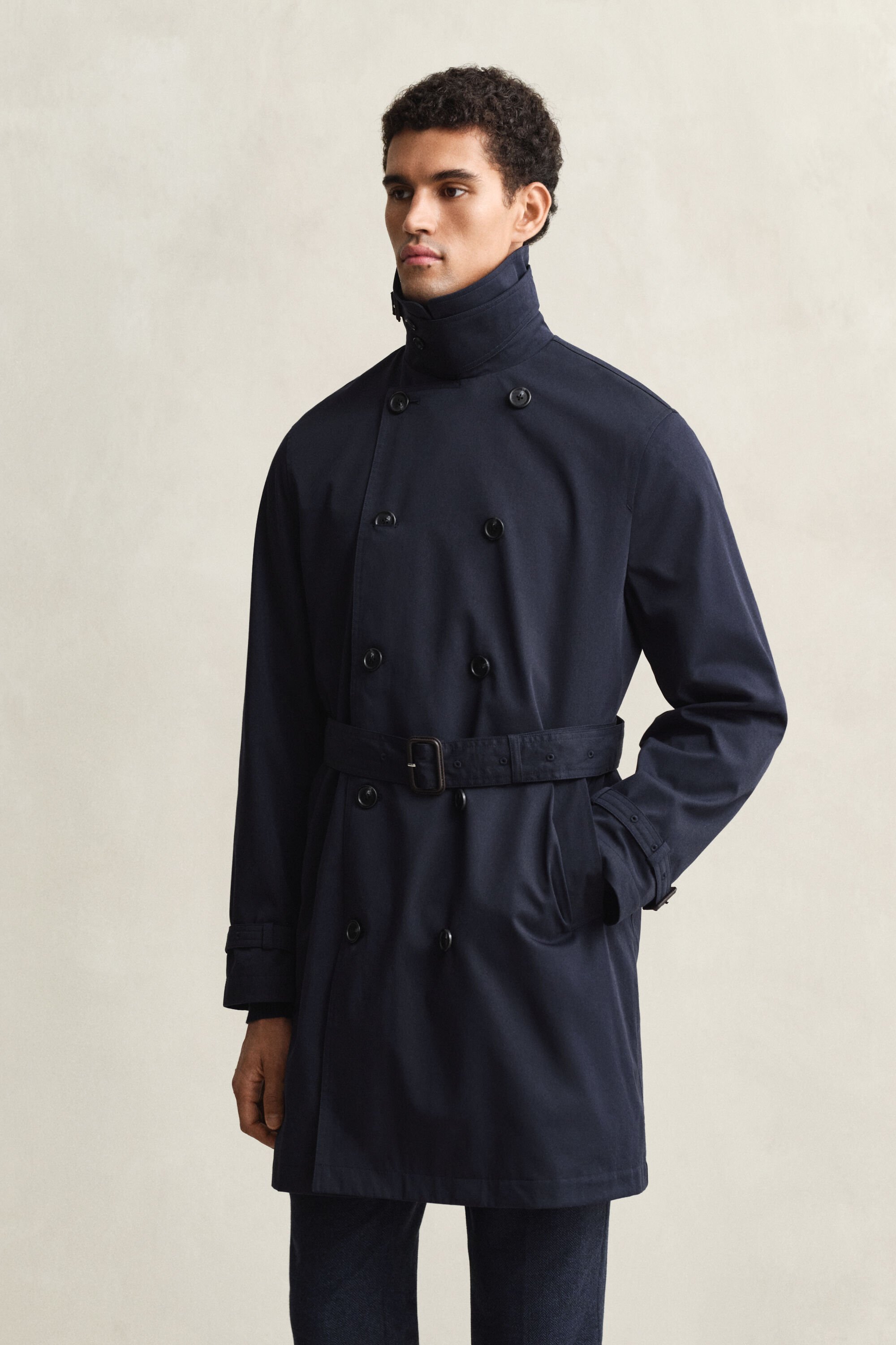 Trench-coat en coton mélangé
