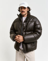 Doudoune en cuir et duvet d'oie