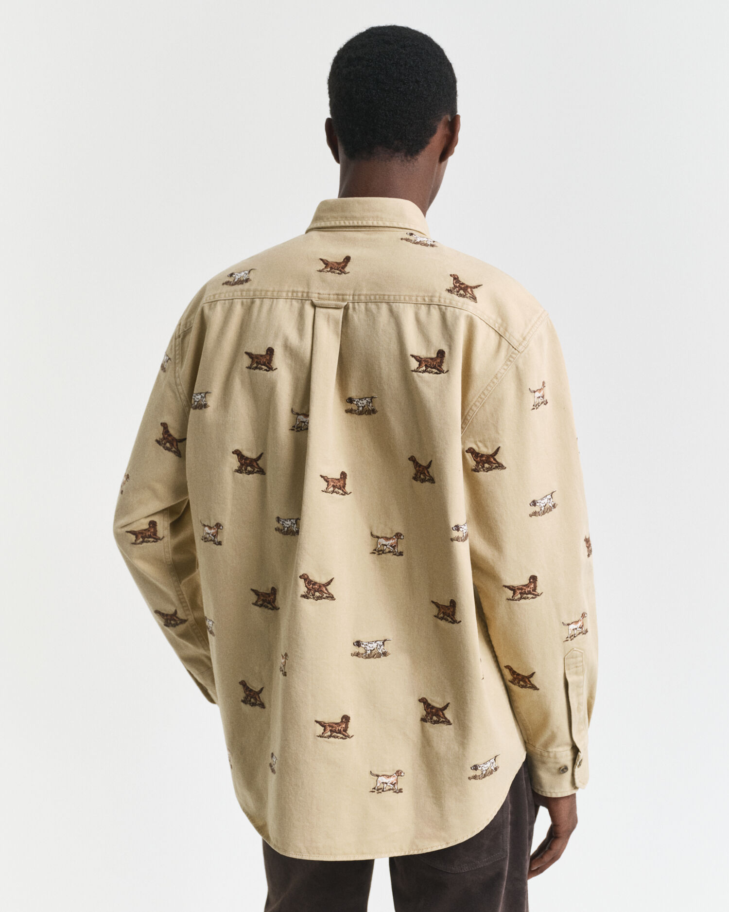 Relaxed Fit geborduurd hemd van keperstof