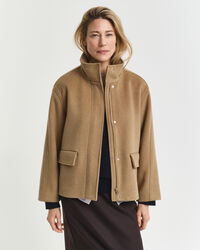 Veste courte zippée en laine