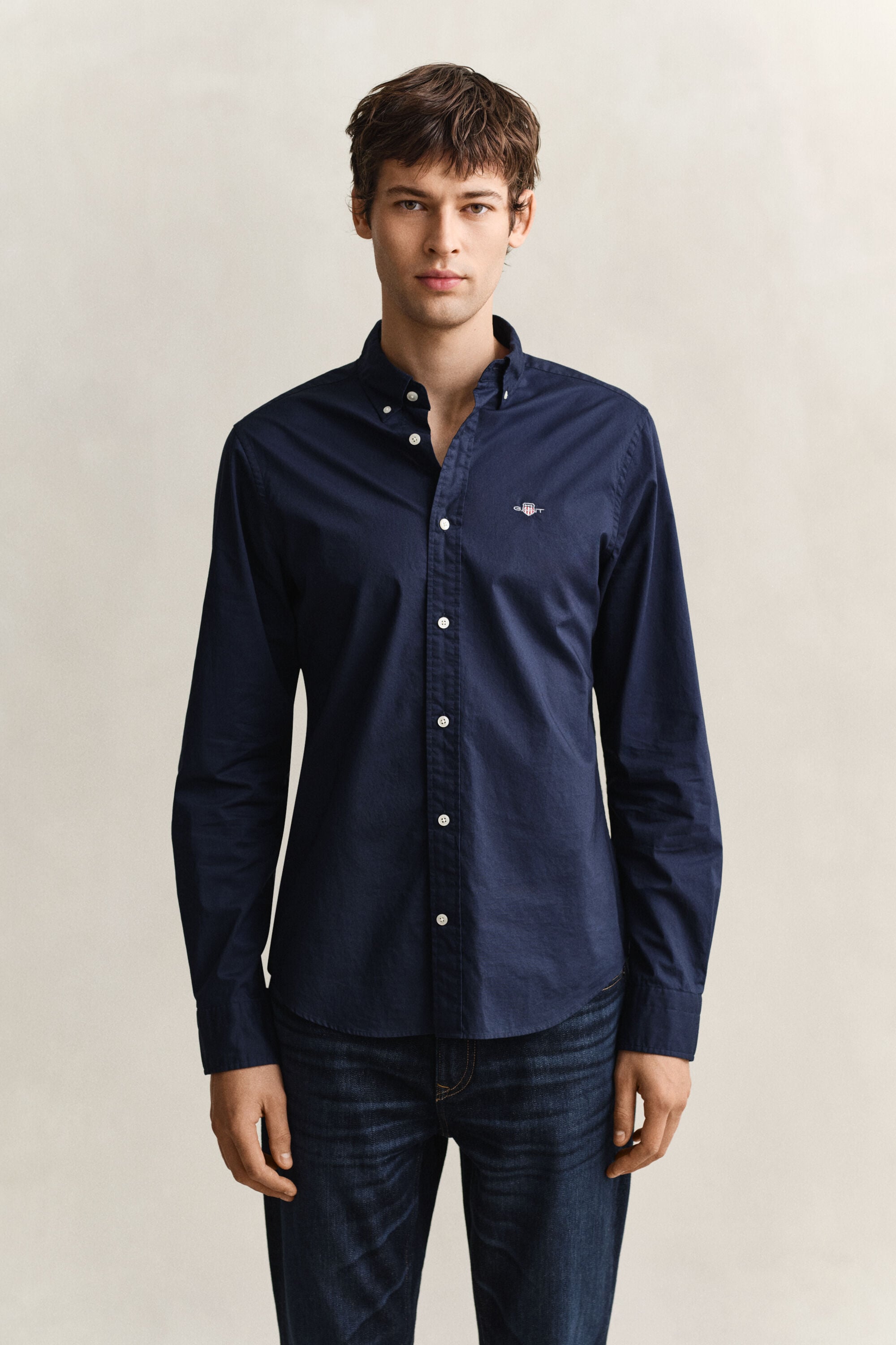 Slim Fit Classic overhemd van poplin