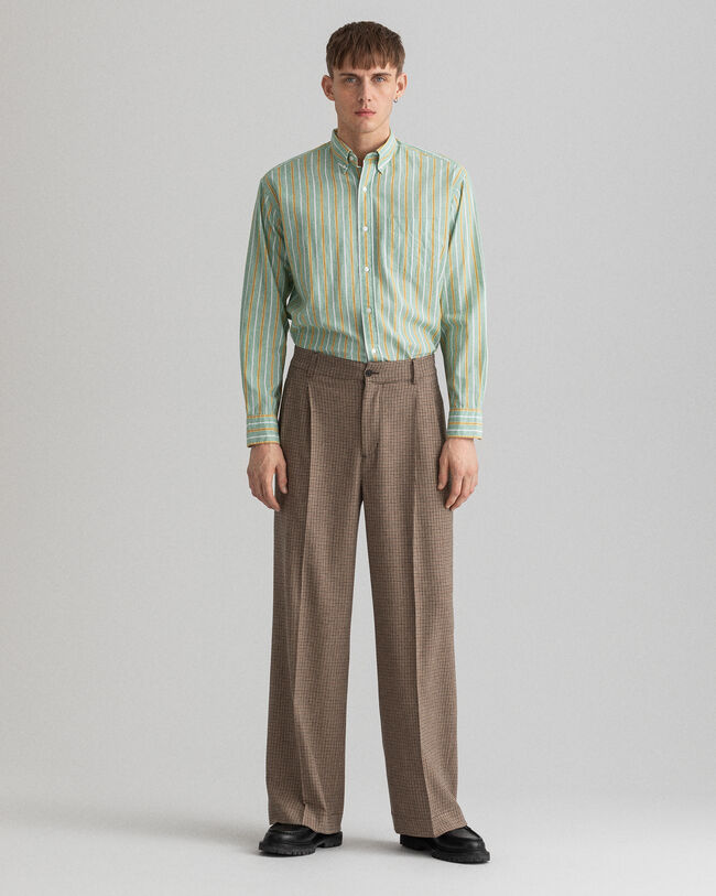 Pantalon de costume plissé à carreaux