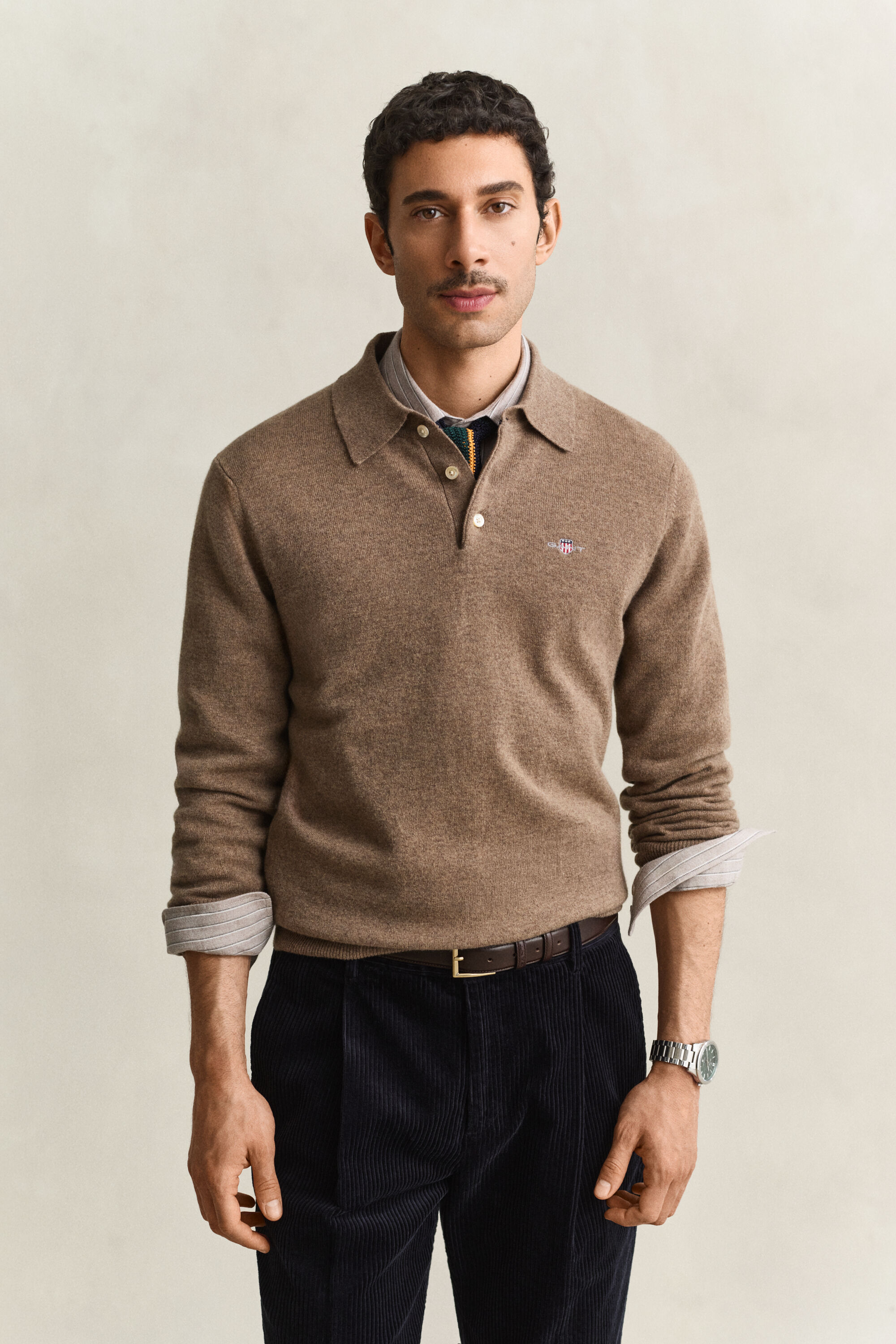 Pull polo en laine d'agneau ultrafine