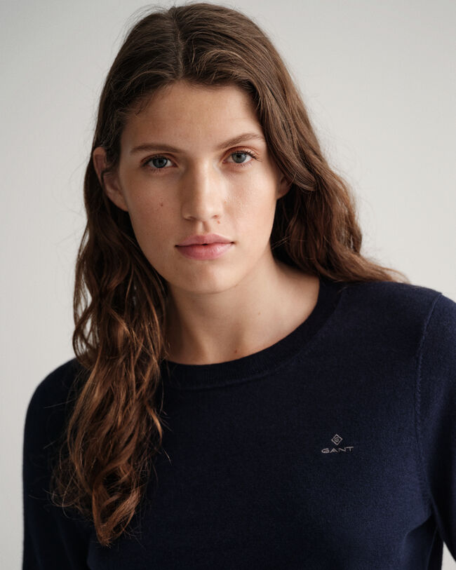 Pull ras du cou en coton et cachemire