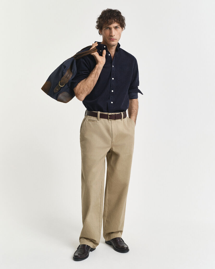 Chemise coupe regular en velours côtelé