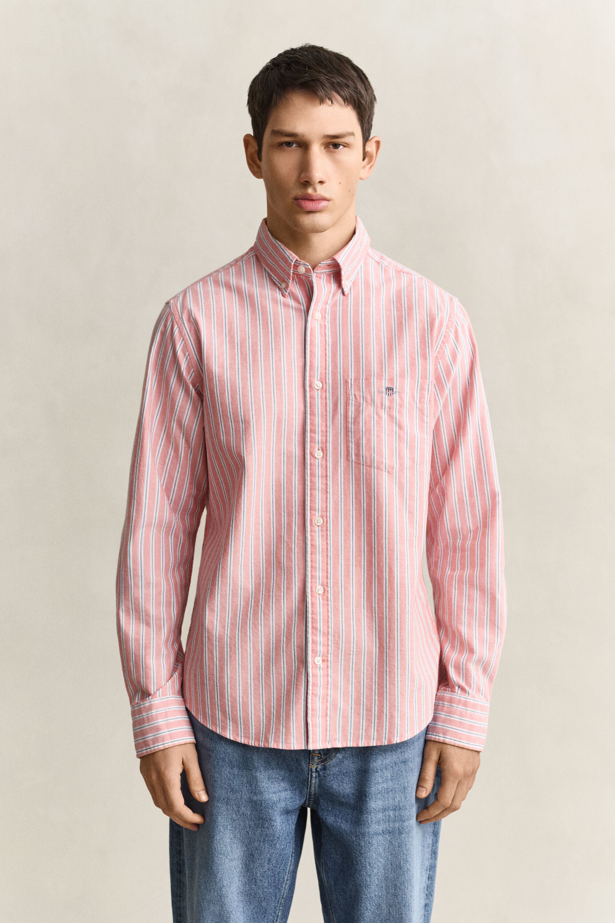 Chemise en coton Oxford classique à rayures