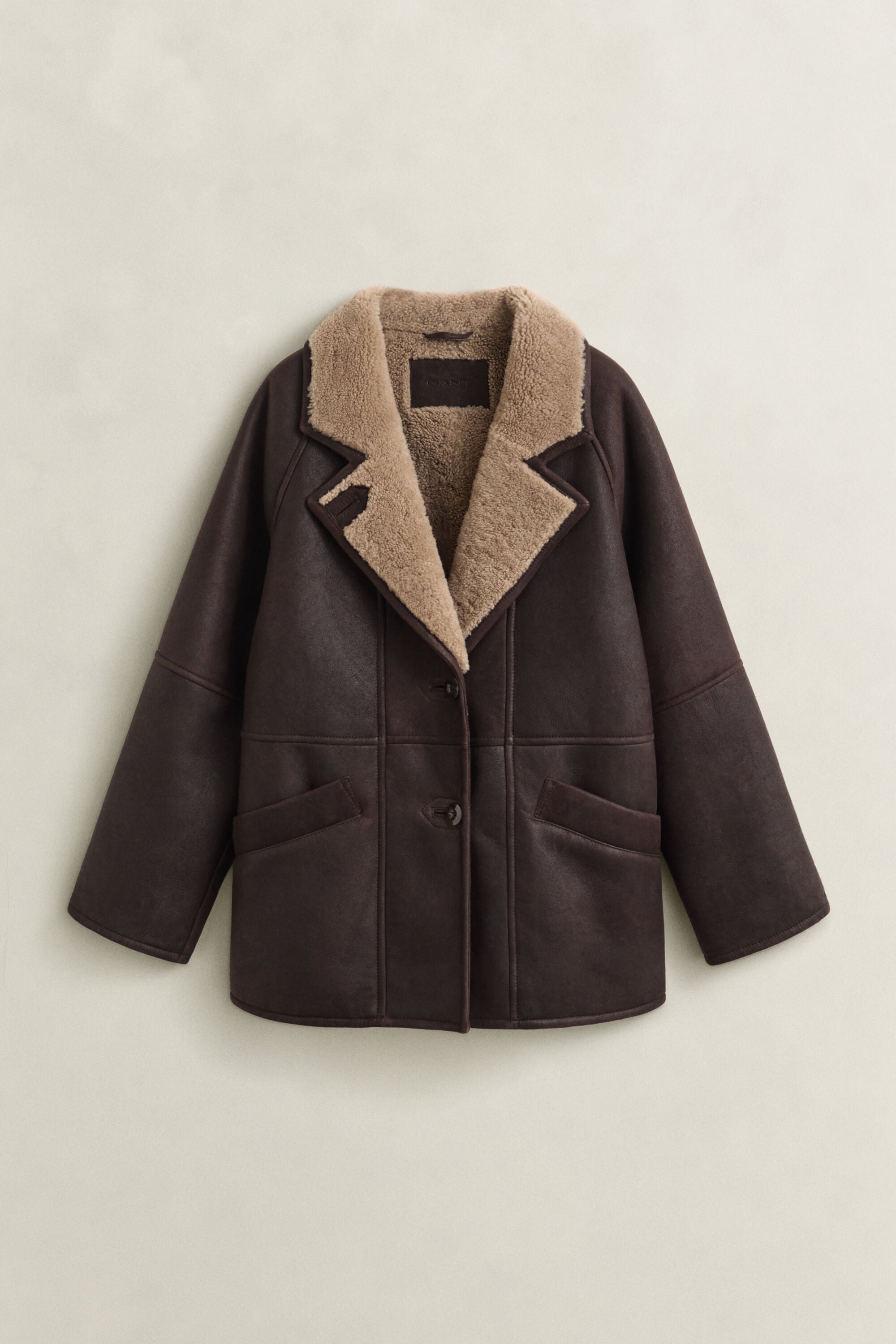 Veste en peau lainée