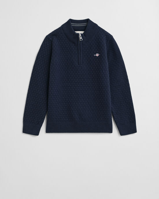 Pull à demi-zip micro texturé Enfant