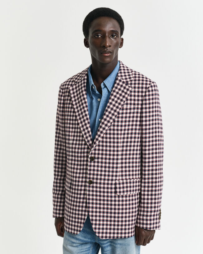 Regular Fit geruite blazer van katoenmix