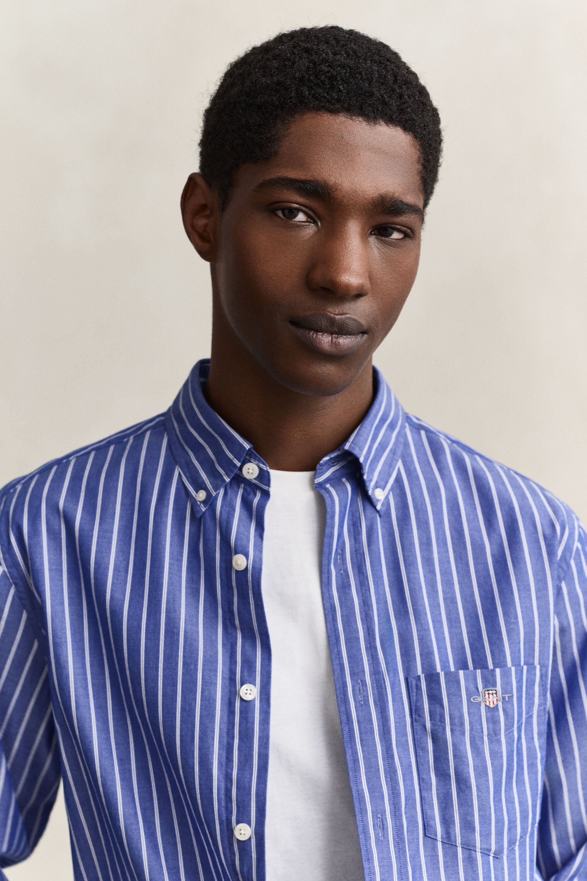 Chemise en popeline à rayures classique