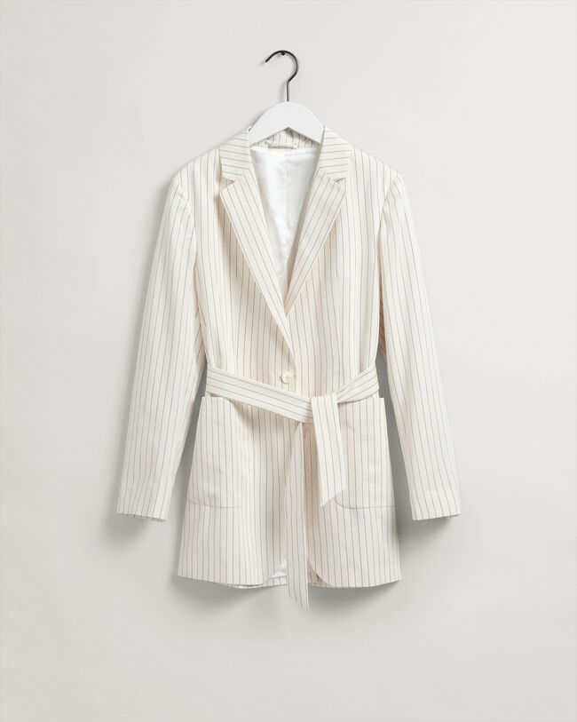 Veste blazer à rayures tennis avec ceinture