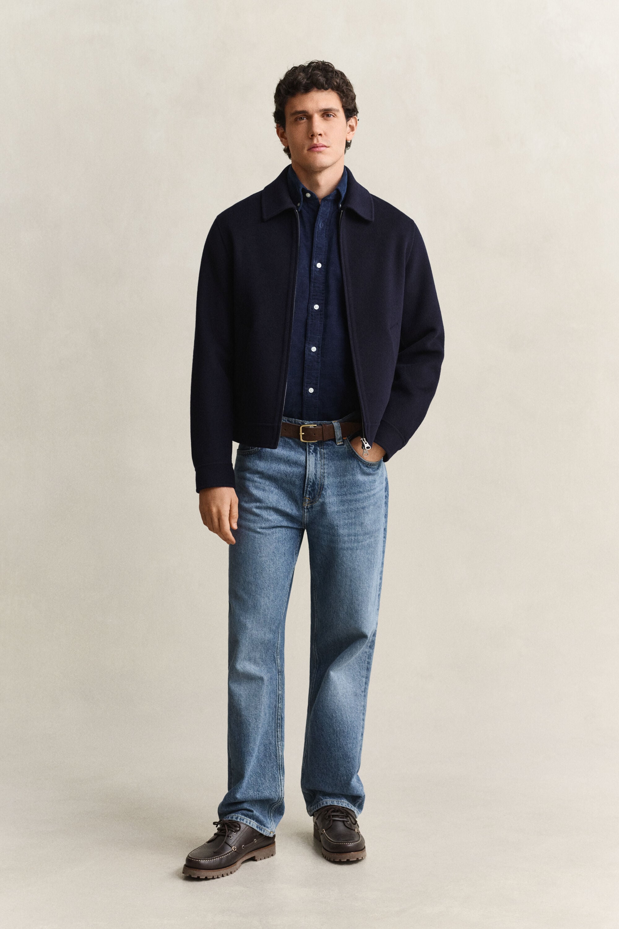 Indigo corduroy overhemd