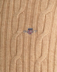 Pull ras du cou en maille torsadée en laine d'agneau