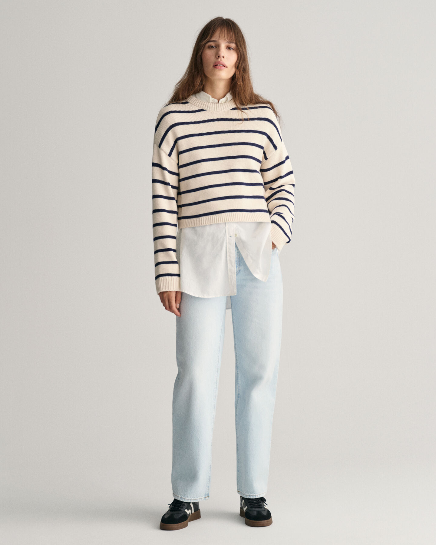 Pull ras du cou à rayures