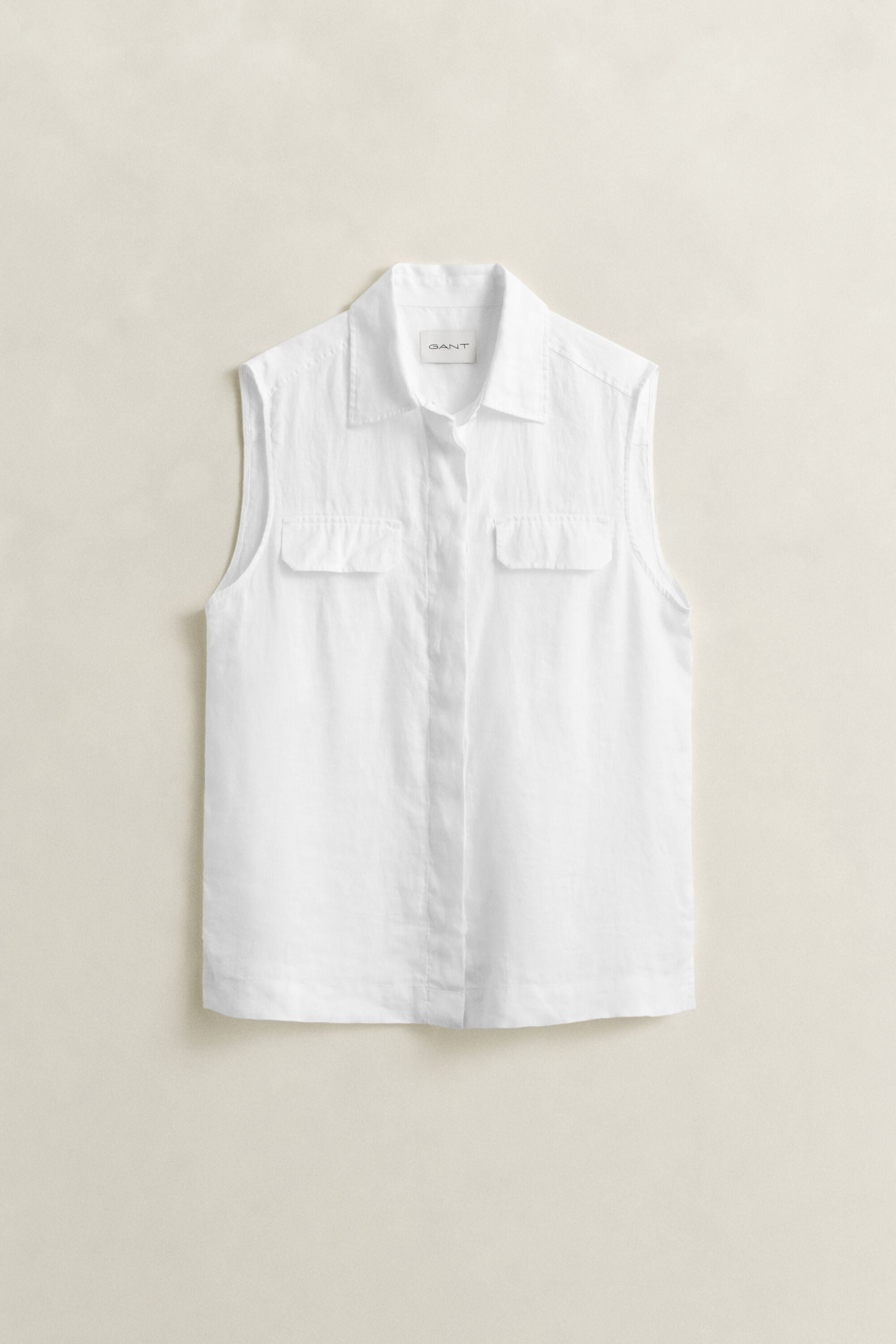 Mouwloze linnen blouse