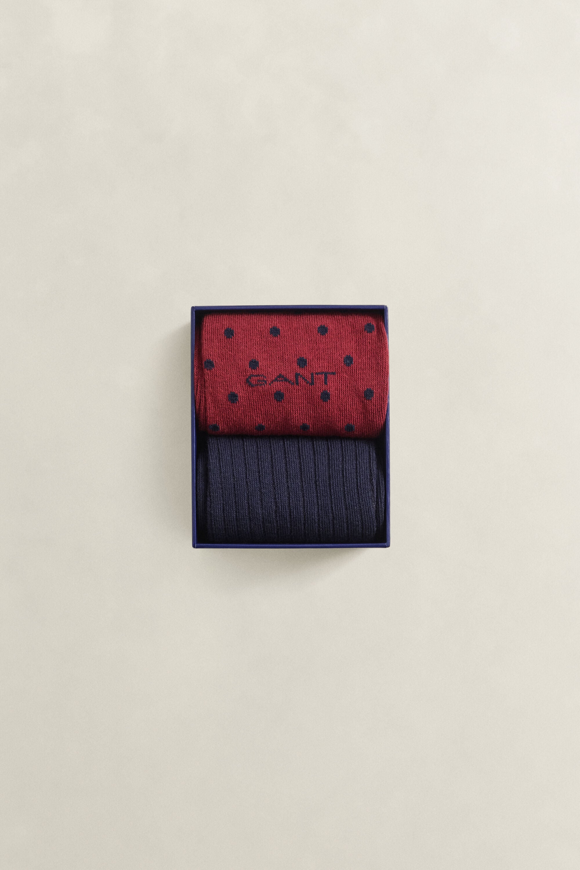 Coffret cadeau de 2 paires de chaussettes à pois et côtelées