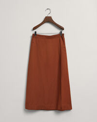 Jupe midi en lin et viscose