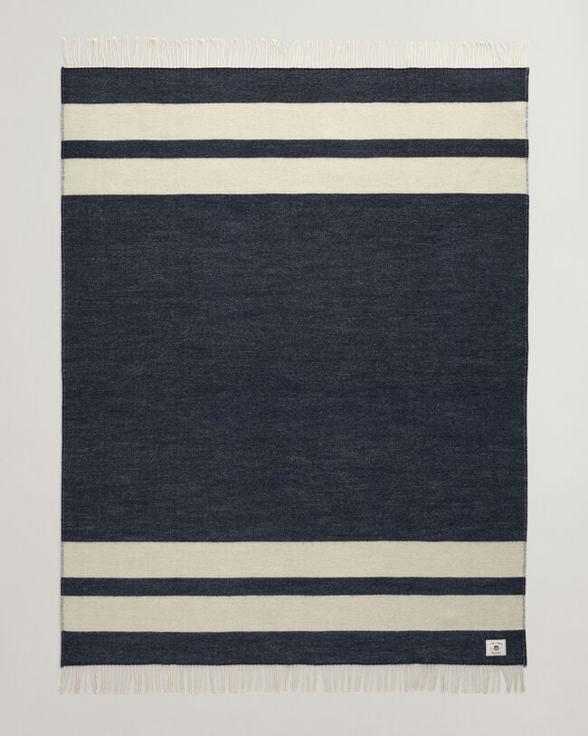 Jeté de lit en laine rayée