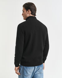 Pull à demi-zip en laine d'agneau ultra-fine