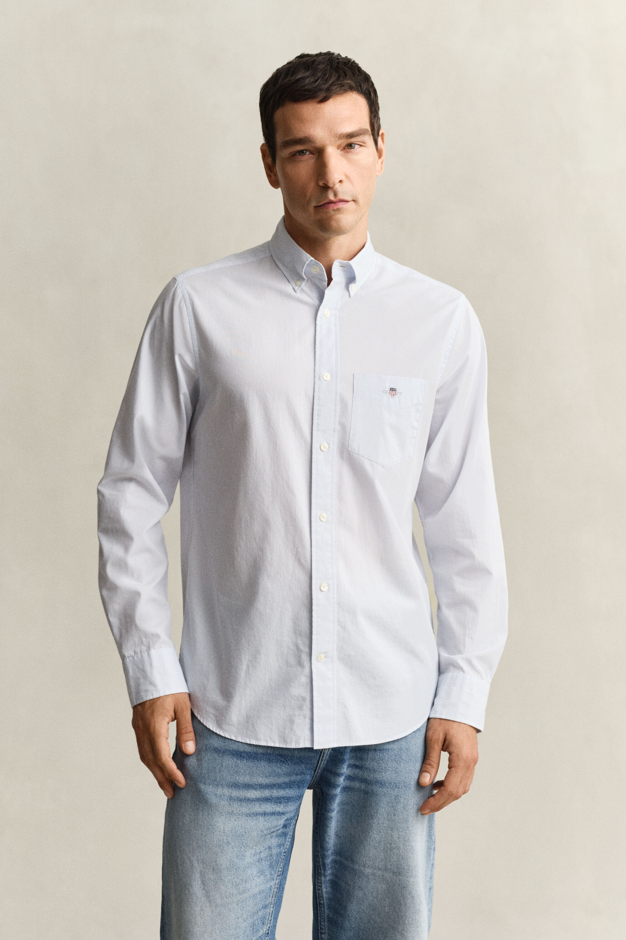 Chemise en popeline classique à rayures Banker