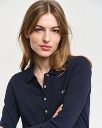 Polo en coton piqué à manches longues Shield